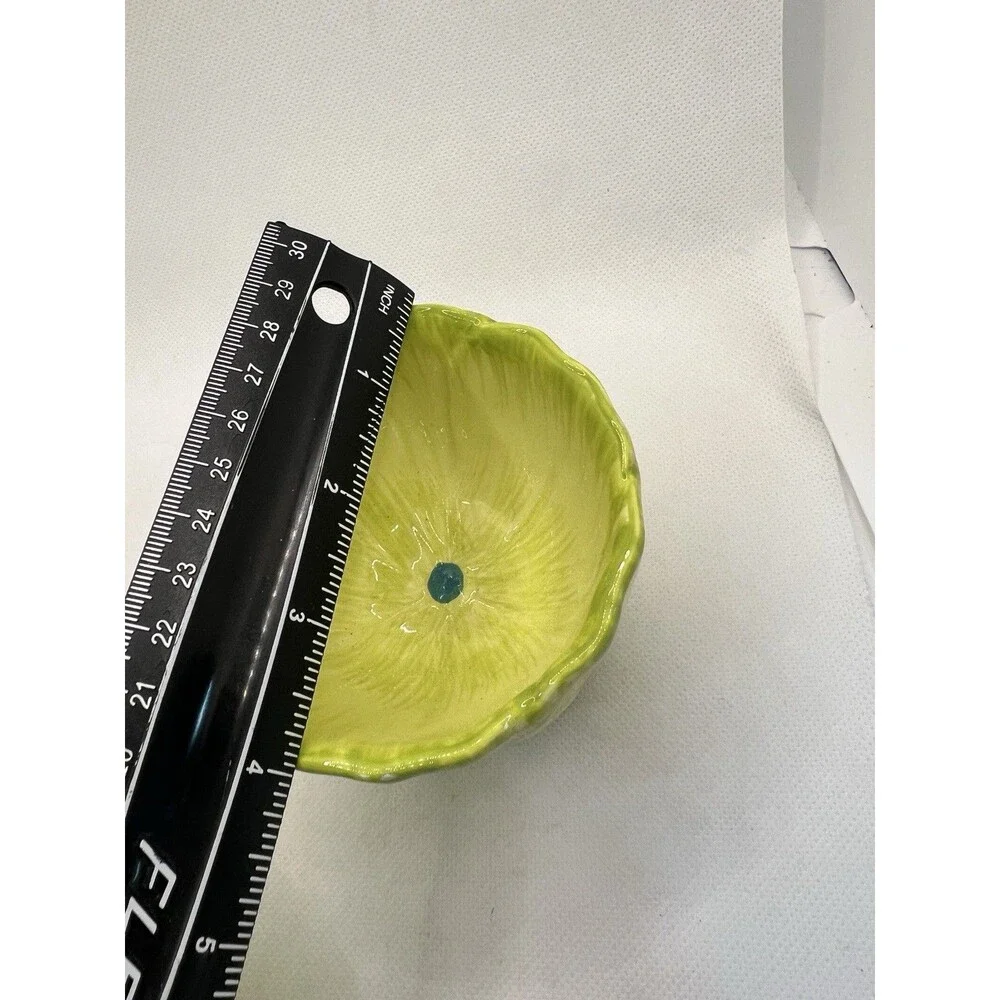 Set of 2 Pier 1 One Imports Cabbage Condiment Bowls Green spring small